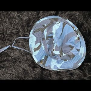 Blue Camo Print Bucket Hat